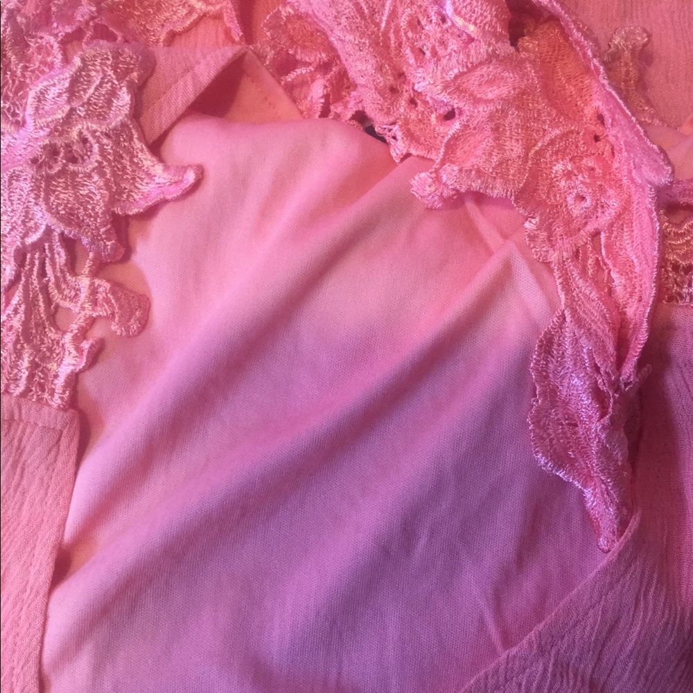 CORAL CRISS-CROSS LACE DESIGN DRESS - Picture 7 of 8